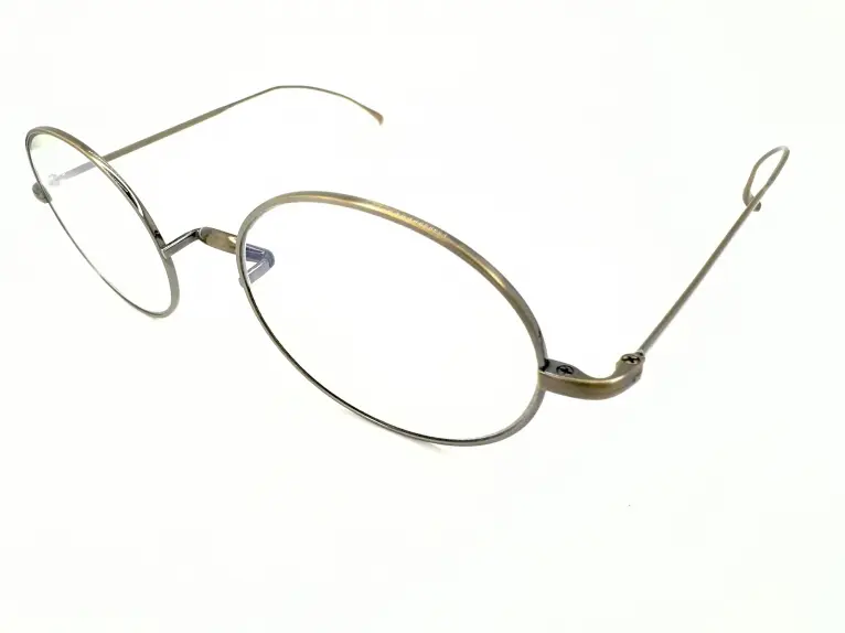 美品 金子眼鏡 カネコガンキョウ メガネフレーム KV-23 ラウンド ツーブリッジ コンビ 日本製 AVG ゴールド デミ 50014354 -  めがね、コンタクト